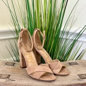 Sam Edelman Nude Suede Heeled Sandals
